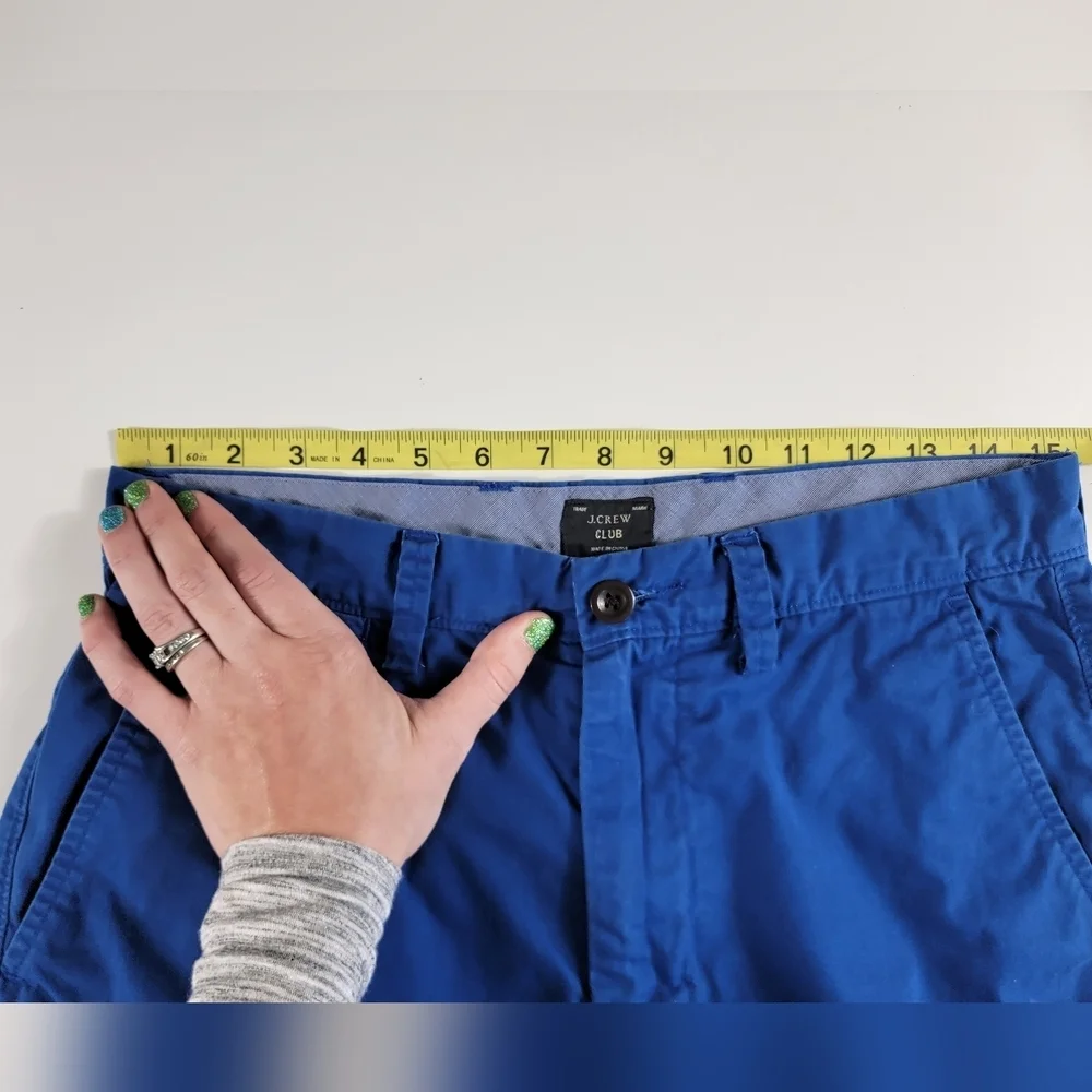 J Crew Club Shorts Mens Size 30 x 11 Blue Flat Front Chino